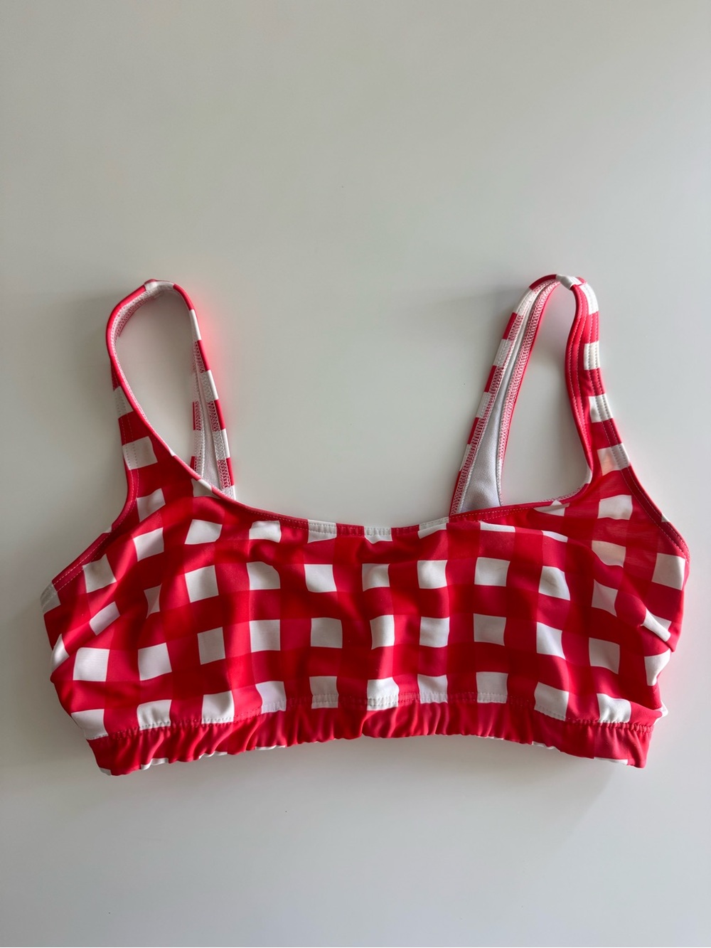 ASOS Red & White Gingham Swim Top Women’s Size XL